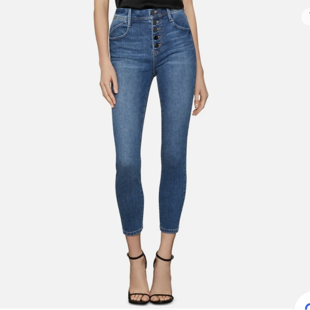 BCBG Jolie Button Fly High-Rise Jeans